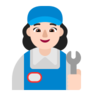 Woman Mechanic: Light Skin Tone Emoji 👩🏻‍🔧 image - Microsoft Classic 2D style
