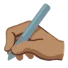 Writing Hand: Medium Skin Tone Emoji ✍🏽 image - Google Noto Color Animated style