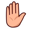 Raised Hand: Medium-Light Skin Tone Emoji ✋🏼 image - Emojidex style