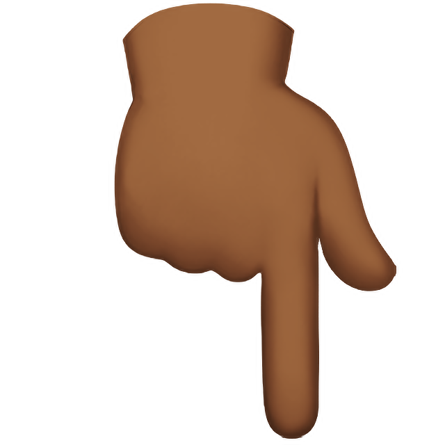 Backhand Index Pointing Down: Medium-Dark Skin Tone