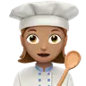 Woman Cook: Medium Skin Tone Emoji 👩🏽‍🍳 image - Apple style