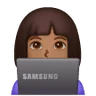 Woman Technologist: Medium-Dark Skin Tone Emoji 👩🏾‍💻 image - Samsung style