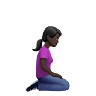 Woman Kneeling Facing Right: Dark Skin Tone Emoji 🧎🏿‍♀️‍➡️ image - Apple style