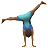 Man Cartwheeling: Medium-Dark Skin Tone