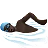 Man Swimming: Dark Skin Tone
