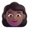 Woman: Medium-Dark Skin Tone Emoji 👩🏾 image - Microsoft 3D Fluent style