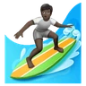 Person Surfing: Dark Skin Tone Emoji 🏄🏿 image - Huawei Harmony OS style