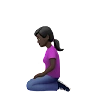 Woman Kneeling: Dark Skin Tone Emoji 🧎🏿‍♀️ image - Apple style