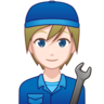 Mechanic: Light Skin Tone Emoji 🧑🏻‍🔧 image - Emojidex style