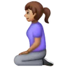 Woman Kneeling: Medium Skin Tone Emoji 🧎🏽‍♀️ image - Samsung style