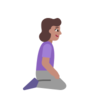 Woman Kneeling Facing Right: Medium Skin Tone Emoji 🧎🏽‍♀️‍➡️ image - Microsoft Classic 2D style