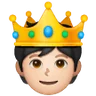Person With Crown: Light Skin Tone Emoji 🫅🏻 image - Samsung style