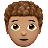 Person: Medium Skin Tone, Curly Hair