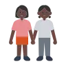 Women Holding Hands: Dark Skin Tone Emoji 👭🏿 image - Tossface style