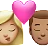 Kiss: Woman, Man, Medium-Light Skin Tone, Medium Skin Tone