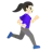 Woman Running Facing Right: Light Skin Tone