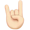 Sign Of The Horns: Light Skin Tone Emoji 🤘🏻 image - Apple style