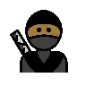 Ninja: Medium-Dark Skin Tone Emoji 🥷🏾 image - OpenMoji style