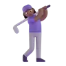 Woman Golfing: Medium-Dark Skin Tone Emoji 🏌🏾‍♀️ image - Microsoft 3D Fluent style