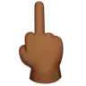 Middle Finger: Medium-Dark Skin Tone Emoji 🖕🏾 image - Apple style