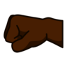 Left-Facing Fist: Dark Skin Tone Emoji 🤛🏿 image - Emojidex style