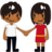 Woman And Man Holding Hands: Medium-Dark Skin Tone