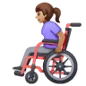 Woman In Manual Wheelchair: Medium Skin Tone Emoji 👩🏽‍🦽 image - Samsung style
