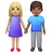 Woman And Man Holding Hands: Medium-Light Skin Tone, Medium-Dark Skin Tone