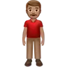 Man Standing: Medium Skin Tone Emoji 🧍🏽‍♂️ image - Apple style