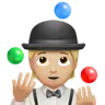 Person Juggling: Medium-Light Skin Tone Emoji 🤹🏼 image - Apple style