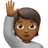 Person Raising Hand: Medium-Dark Skin Tone Emoji 🙋🏾 image - Apple style