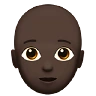 Person: Dark Skin Tone, Bald Emoji 🧑🏿‍🦲 image - Apple style