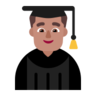 Man Student: Medium Skin Tone Emoji 👨🏽‍🎓 image - Microsoft Classic 2D style