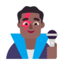 Man Singer: Medium-Dark Skin Tone Emoji 👨🏾‍🎤 image - Microsoft Classic 2D style
