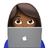 Woman Technologist: Medium-Dark Skin Tone Emoji 👩🏾‍💻 image - Apple style