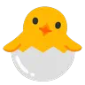 Hatching Chick Emoji 🐣 image - Google Noto Color Animated style