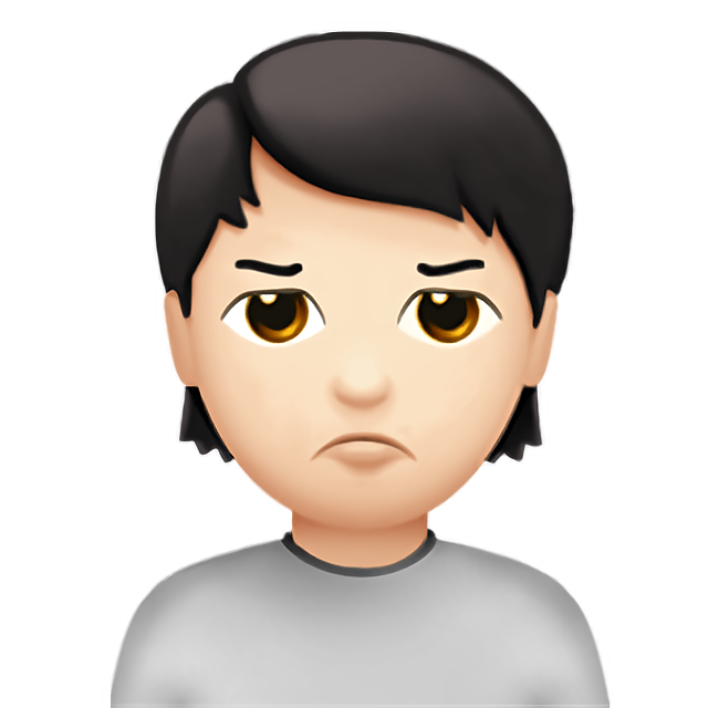 Person Pouting: Light Skin Tone