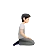 Person Kneeling Facing Right: Light Skin Tone