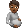 Pregnant Person: Medium-Dark Skin Tone Emoji 🫄🏾 image - Apple style