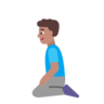 Man Kneeling: Medium Skin Tone Emoji 🧎🏽‍♂️ image - Microsoft Classic 2D style