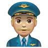 Man Pilot: Medium-Light Skin Tone Emoji 👨🏼‍✈️ image - WhatsApp style
