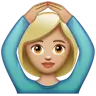 Woman Gesturing Ok: Medium-Light Skin Tone Emoji 🙆🏼‍♀️ image - WhatsApp style