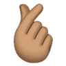 Hand With Index Finger And Thumb Crossed: Medium Skin Tone Emoji 🫰🏽 image - Huawei Harmony OS style