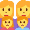Family: Woman, Woman, Girl, Boy Emoji 👩‍👩‍👧‍👦 image - Twitter / X (Twemoji) style