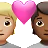 Couple With Heart: Person, Person, Medium-Light Skin Tone, Medium-Dark Skin Tone