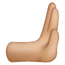 Rightwards Pushing Hand: Medium-Light Skin Tone Emoji 🫸🏼 image - Samsung style