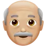 Old Man: Medium-Light Skin Tone Emoji 👴🏼 image - Apple style