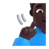 Deaf Man: Dark Skin Tone Emoji 🧏🏿‍♂️ image - Microsoft 3D Fluent style