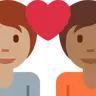 Couple With Heart: Person, Person, Medium Skin Tone, Medium-Dark Skin Tone Emoji 🧑🏽‍❤️‍🧑🏾 image - Twitter / X (Twemoji) style