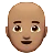 Man: Medium Skin Tone, Bald